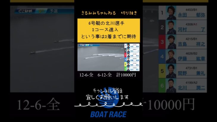 【競艇】北川選手2コース進入　という事は2着までに期待