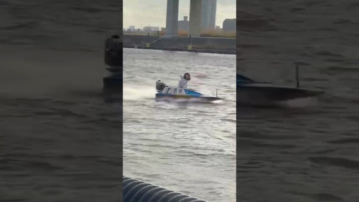 #ボートレース 波乗り選手❗️江戸川競艇強風の9レース